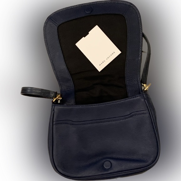 Marc Jacobs NY Blue Pebbled Leather Luxury Fall Crossbody Shoulder Purse Handbag - Picture 7 of 7